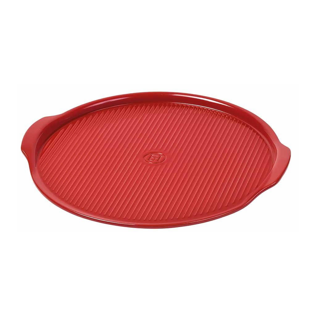 14.5" Ridged Pizza Stone Burgundy Red Curbside Pickup Only