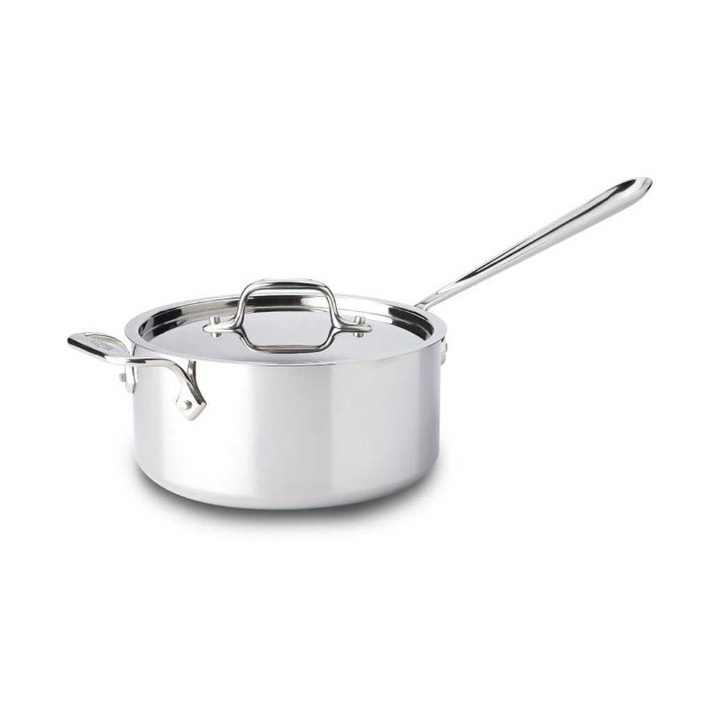 All Clad D3 4 Qt Saucepan with Extra Loop Handle and Lid