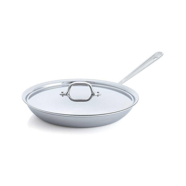 All-Clad D3 Stainless 12-Inch Fry Pan With Lid, Silver