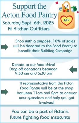 In Support of Acton Food Pantry: Food Drive and Funds for New Building!