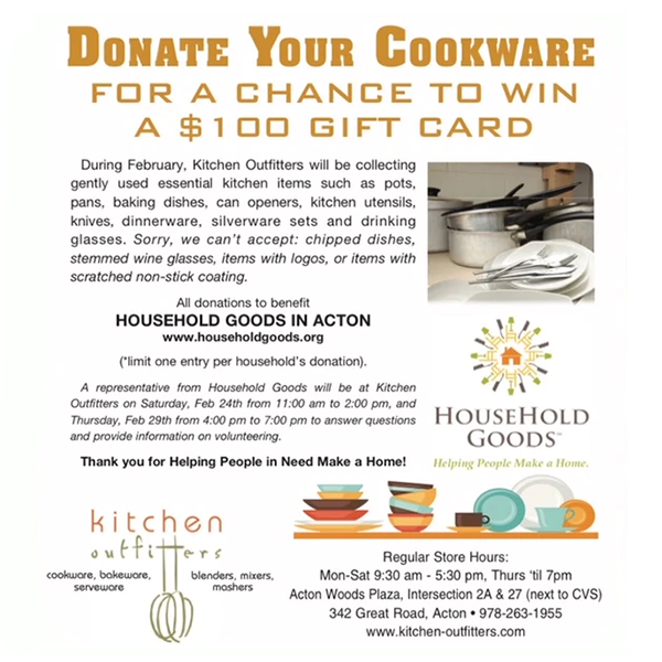 Annual Donation Drive to Benefit Household Goods