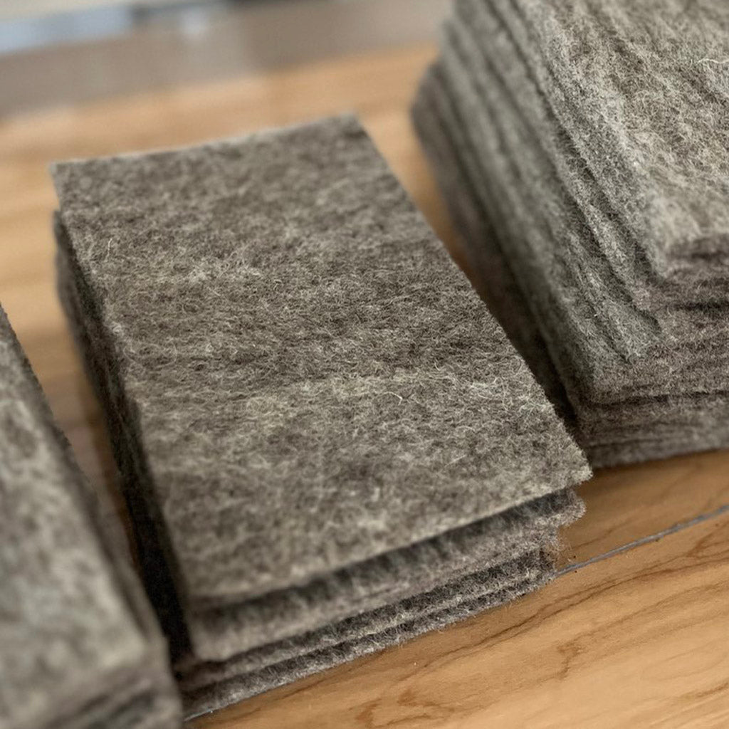 Grey Wool Sponge by Meadowfed Lamb, Set of 2