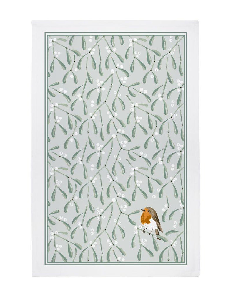 Mistletoe & Robin Tea Towel