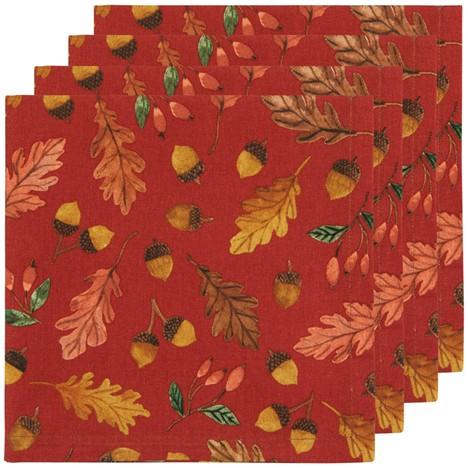 Oak Leaves and Acorns Napkin Set of 4