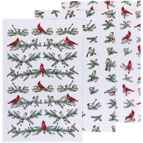 Birds and Boughs Floursack towels set of 3