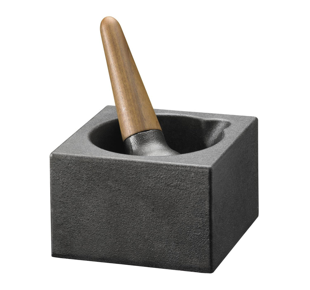 Cast Iron Mortar with Walnut Pestle by Skeppshult