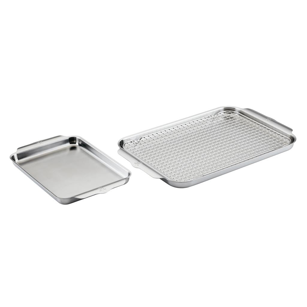 Hestan 3 Piece OvenBond Set Half Sheet Pan With Rack And Quarter Shee Hestan 3 piece ovenbond set half sheet pan with rack and quarter shee