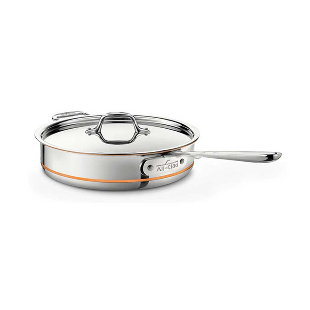 All-Clad D5 Brushed Stainless Steel Saute Pan with Lid – 3qt