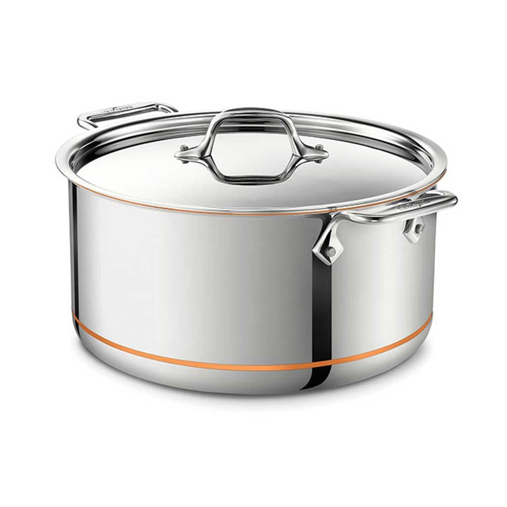 All-Clad D3 Stainless Steel 8 and 10 inch fry pans with 8 quart Stock Pot  w/ Lid