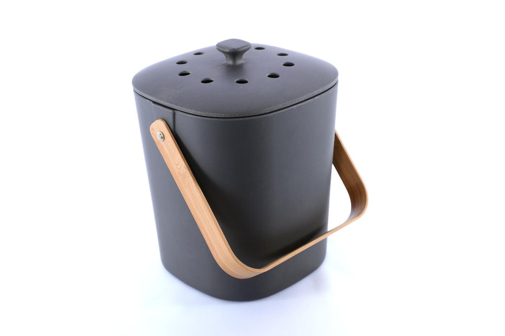 Ceramic Compost Pail Black - DripWorks