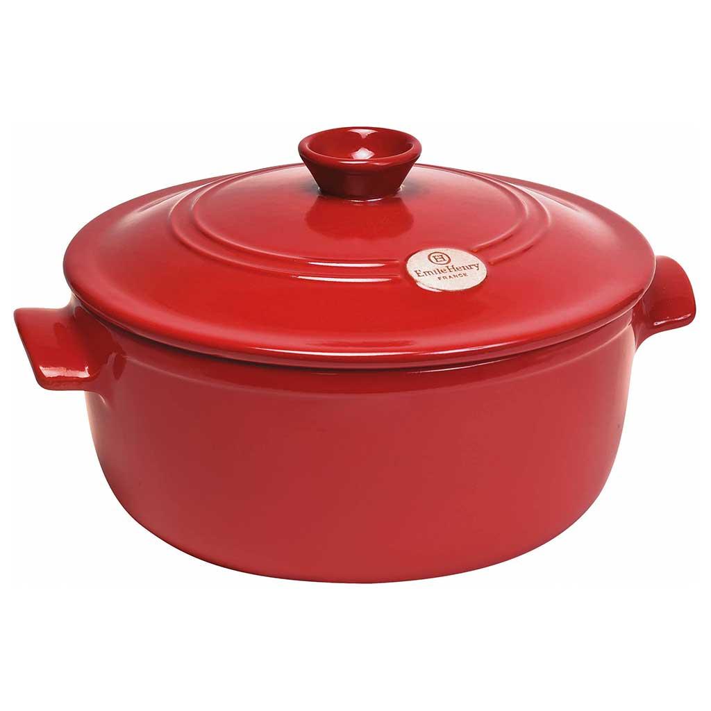 Emile Henry Round Dutch Oven Burgundy / 5.5 qt.