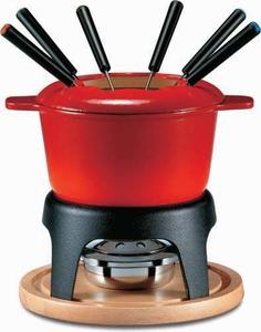 Sierra 11 pc Cast Iron Fondue Set Swissmar Red