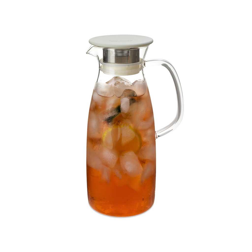 Iced Tea Jug for Hot or Cold Steeping 50 oz White Lid