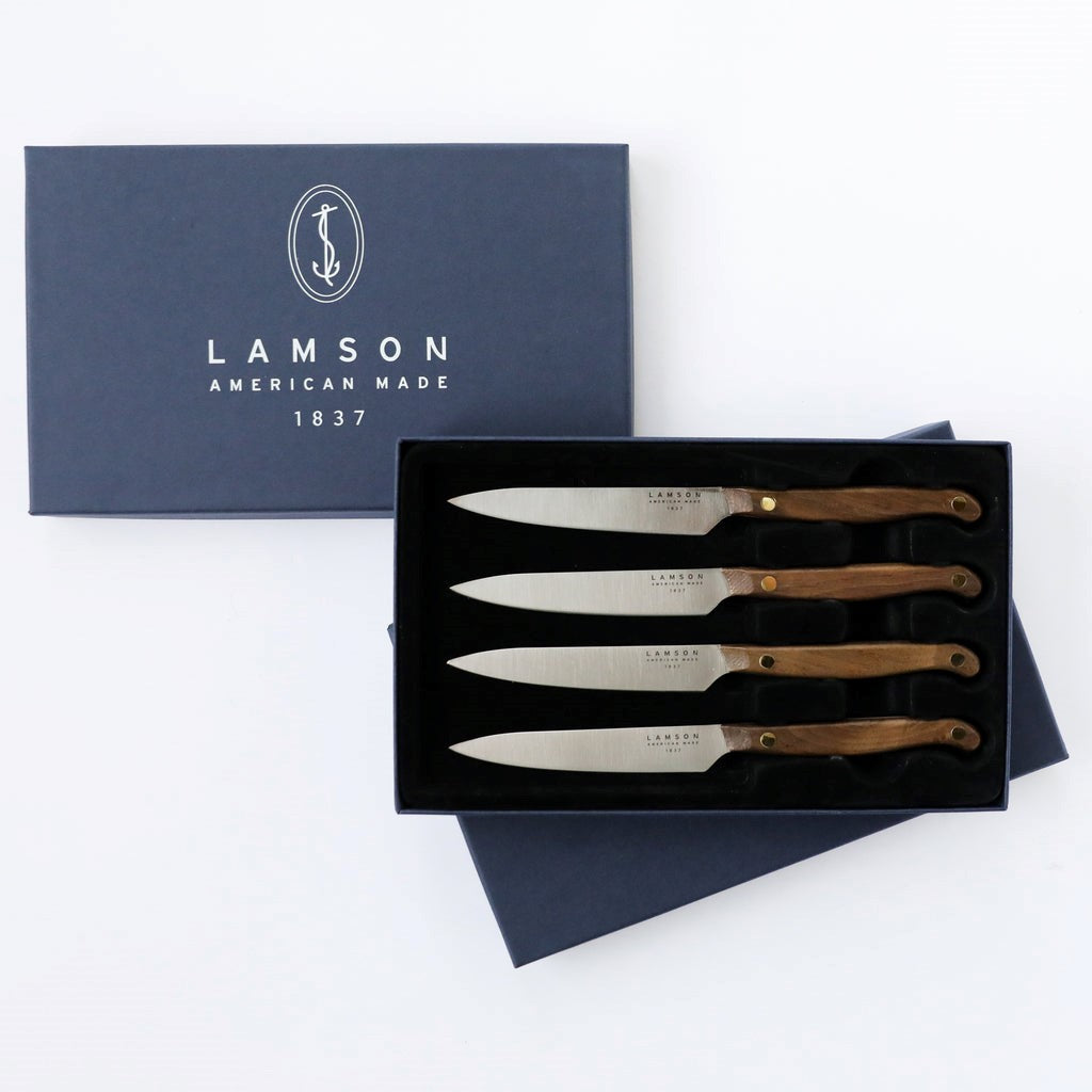 4 Piece Steak Knife Set with Walnut Handle by Lamson
