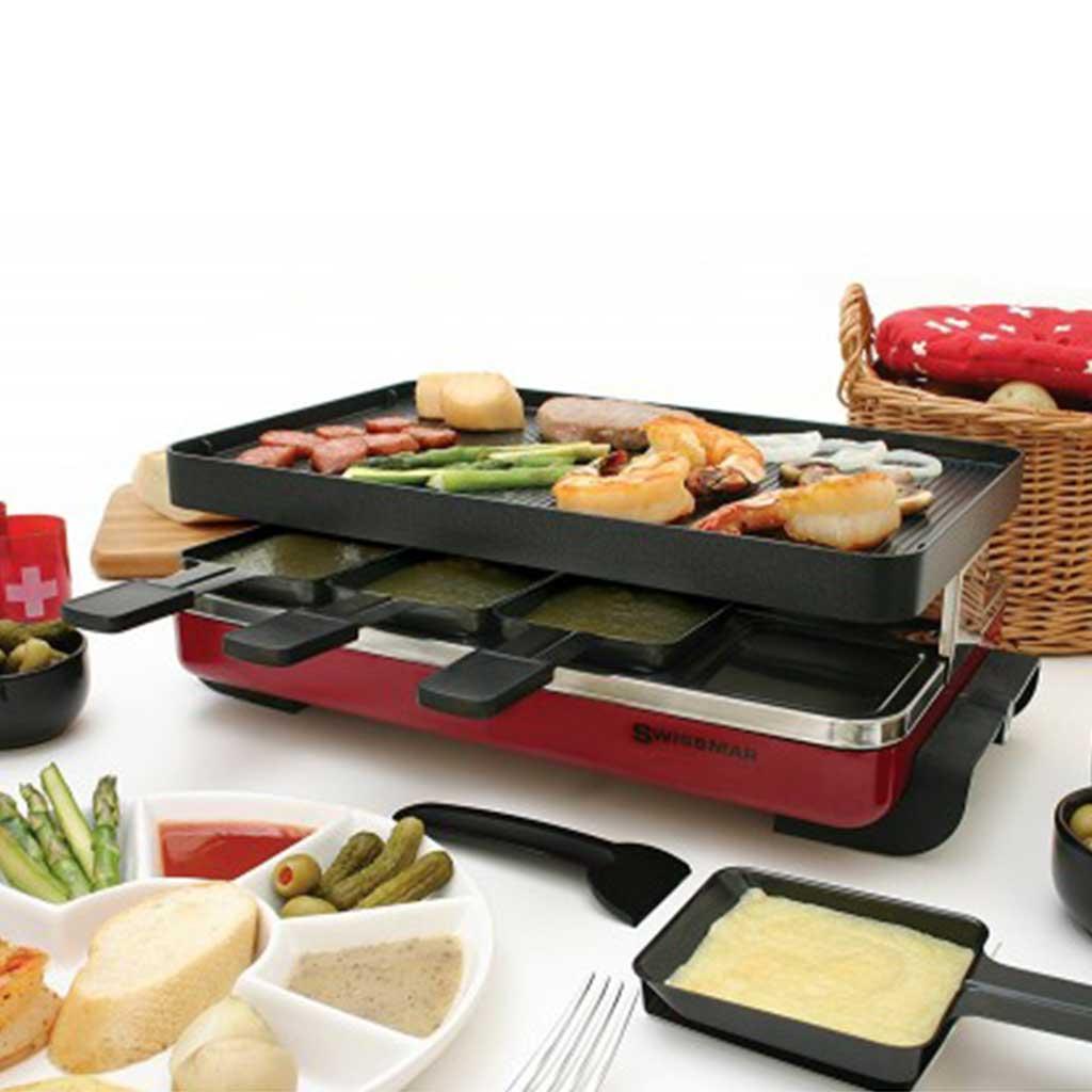 8 person Raclette Grill Red